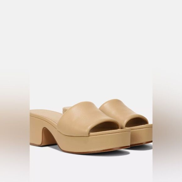 Vince Margo chunky platform block heel leather sandal blonde size 10 - Picture 4 of 16